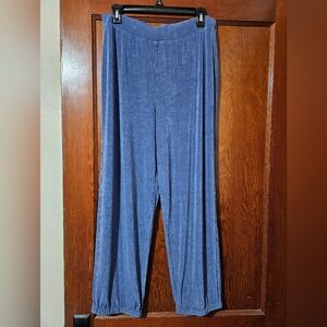 Chico's Travelers Blue Stretchy Slacks Trousers Pants Size 2 Large Short
